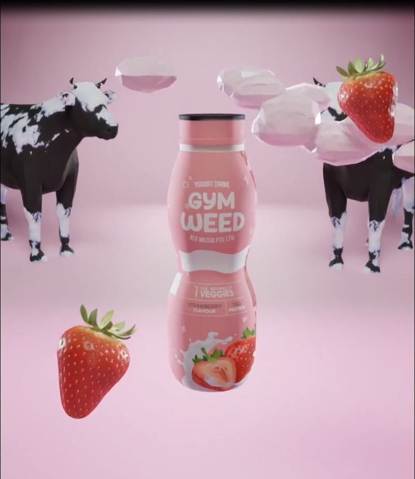 Strawberry gym drink render