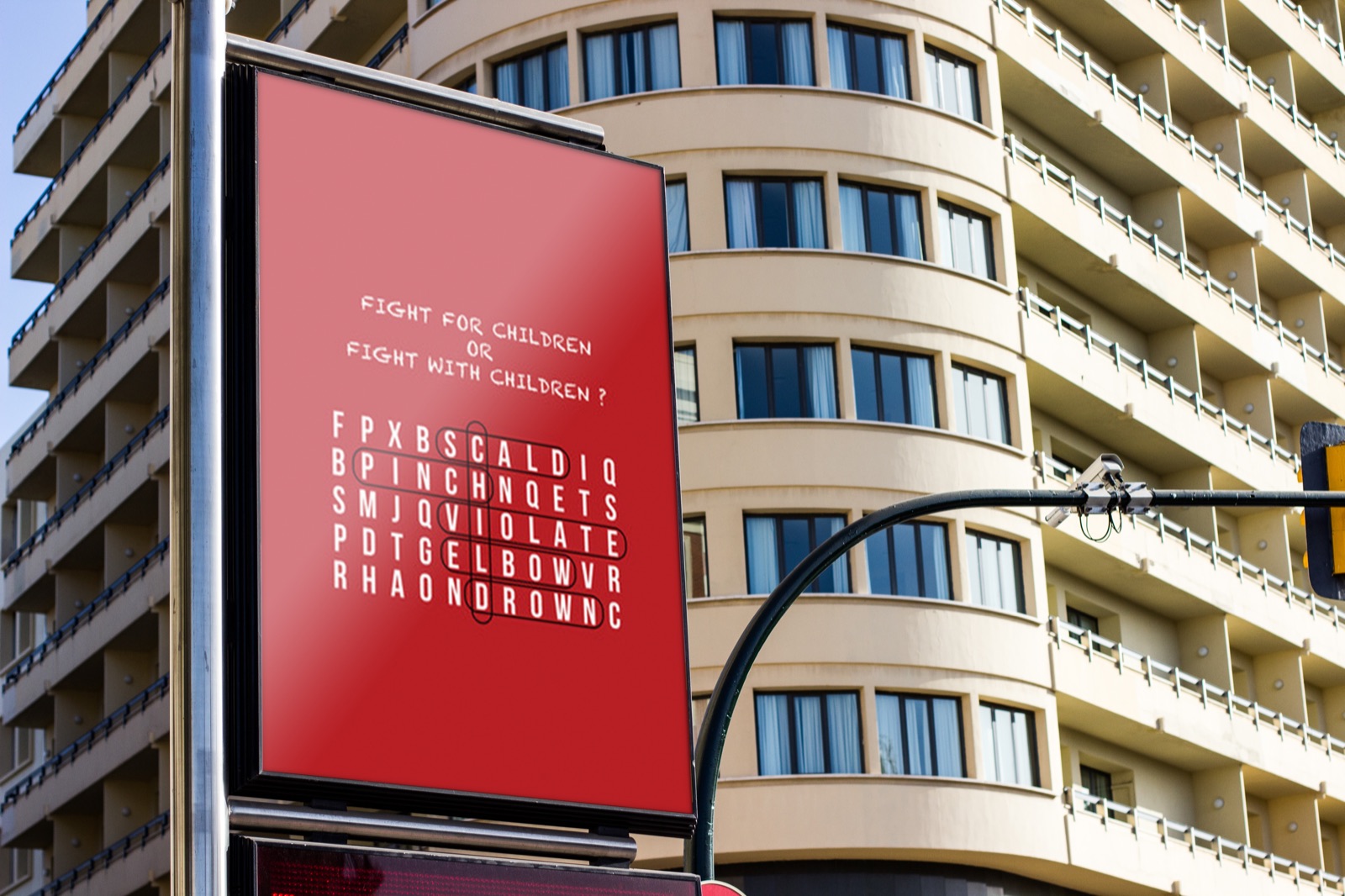 Campaign billboard on a building