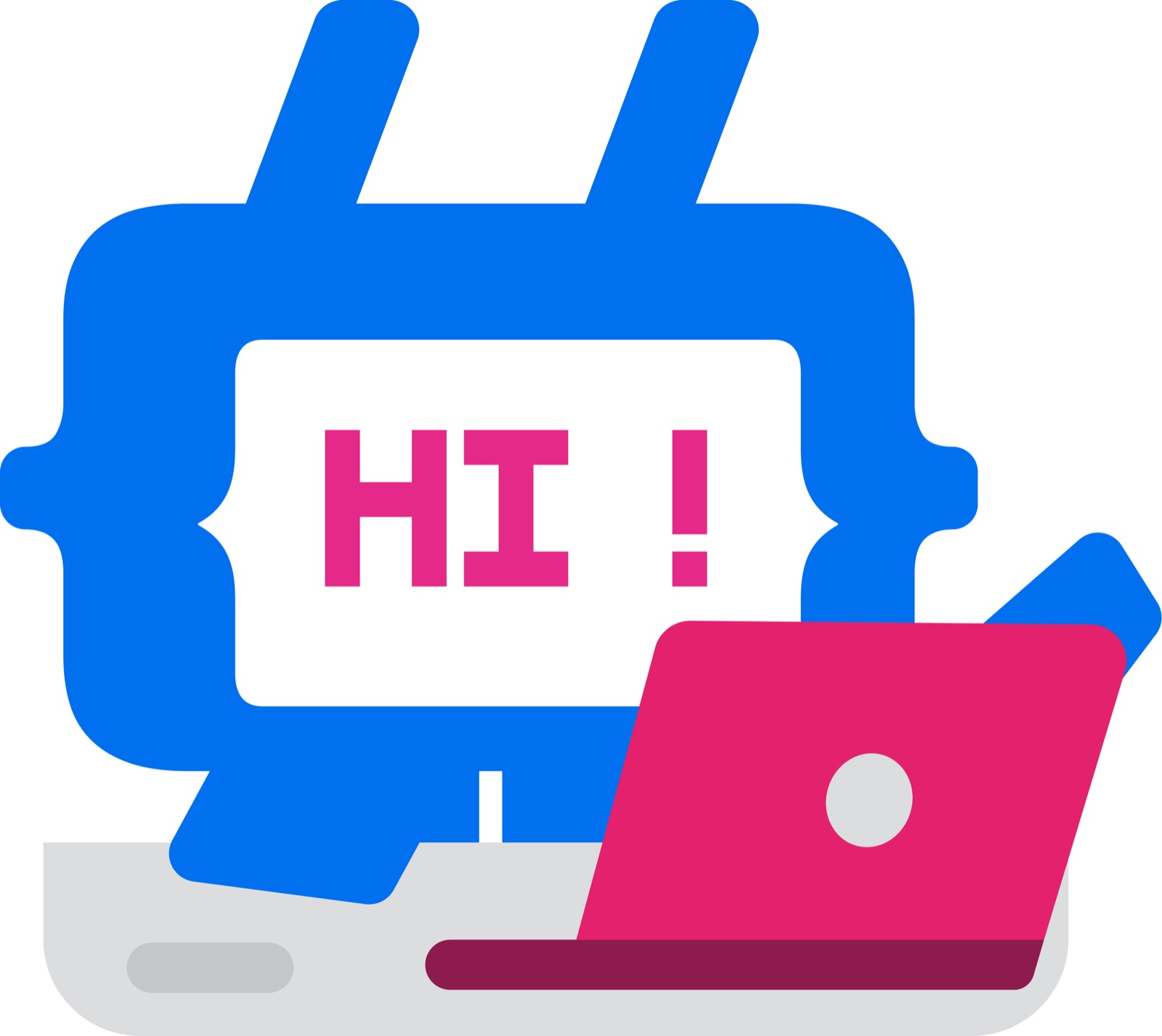 ICANTECH mascot saying hi